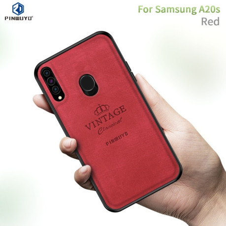 Ударозащитный чехол PINWUYO Zun Series на Samsung Galaxy A20S -красный