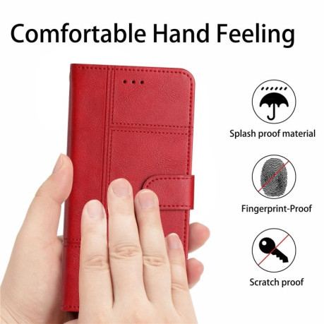 Чехол-книжка Cowhide Texture Stitching Leather на Samsung Galaxy A56 5G - красный