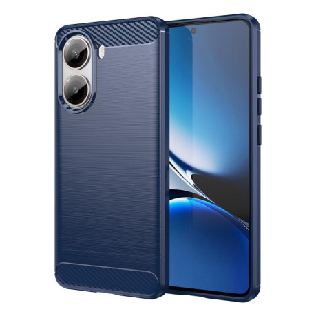 Протиударний чохол Brushed Texture Carbon Fiber на Xiaomi Poco X7 Pro - синій
