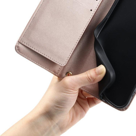 Чехол-книжка Ring Buckle Rhombic Leather для Google Pixel 9a - золото