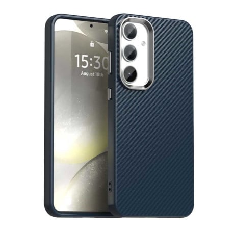 Ударозахисний чохол Carbon Fiber Series IMD  для Samsung Galaxy S25 5G - синій