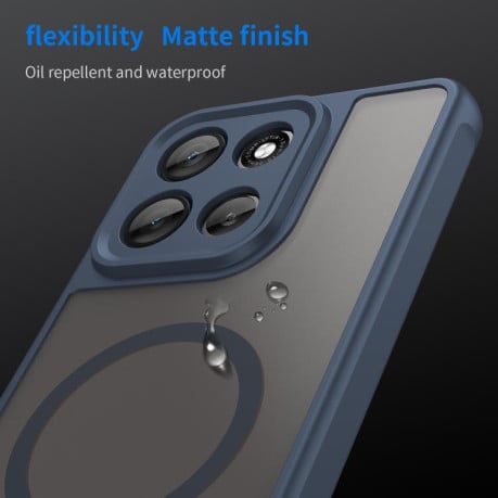 Чехол Fan Dun Series гибрид с Magsafe и защитой камеры на Motorola Moto G86 5G - синий