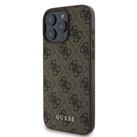 Оригинальный чехол Guess Metal Gold Logo для iPhone 16 Pro - Black