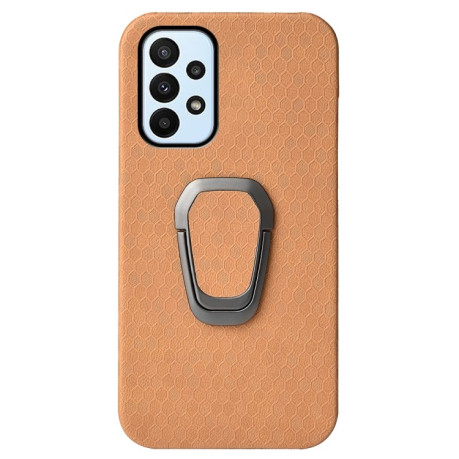 Противоударный чехол Honeycomb Ring Holder для Samsung Galaxy A23 4G - оранжевый