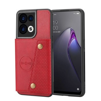 Противоударный чехол Double Buckle для OPPO Reno 8 - красный