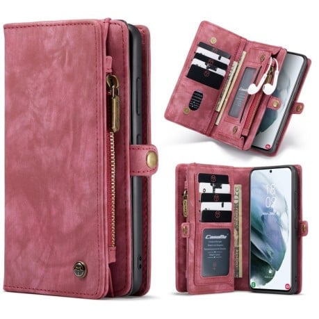 Чохол-гаманець CaseMe 008 Series Zipper Style Samsung Galaxy S21 Ultra - червоний