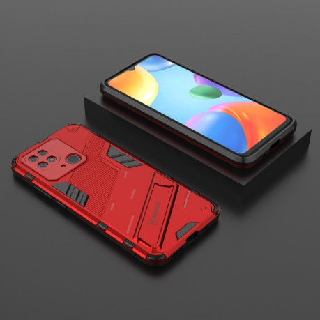 Противоударный чехол Punk Armor для Xiaomi Poco C40/Redmi 10c 4G - красный