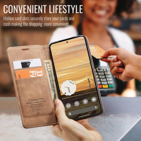 Чехол-книжка CaseMe-013 Multifunctional на Google Pixel 9a - коричневый