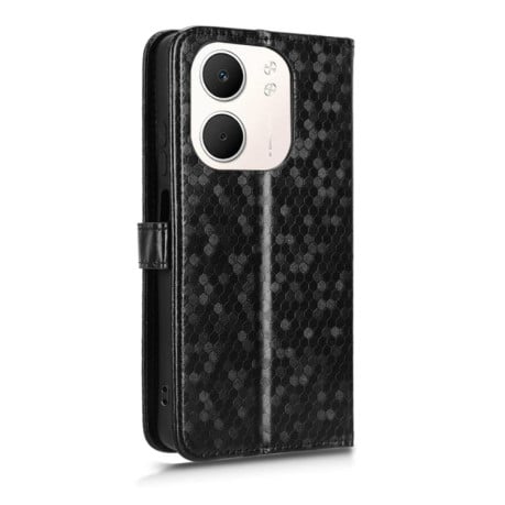 Чехол-книжка с фактурой Honeycomb Dot и магнитным хлястиком на OPPO A5x 5G / 4G Global - черный
