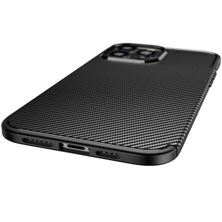 Ударозащитный чехол HMC Carbon Fiber Texture на iPhone 14 - черный