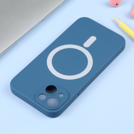 Протиударний чохол Liquid Silicone Full (Magsafe) для iPhone 15 - синій