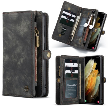 Чехол-кошелек CaseMe 008 Series Zipper Style на Samsung Galaxy S21- черный