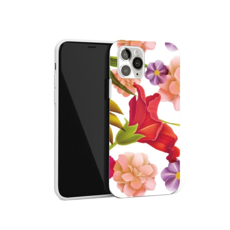 Противоударный чехол Glossy Flower Pattern на iPhone 12 / 12 Pro - красный