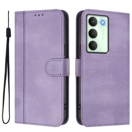 Чехол-книжка Line Splicing эко-кожа Ретро на Realme V70 5G / C75 5G - фиолетовый