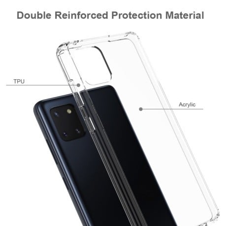Акриловый противоударный чехол HMC на Samsung Galaxy Note 10 Lite - прозрачный