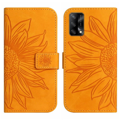 Чехол-книжка Skin Feel Sun Flower для OPPO A74 4G - желтый