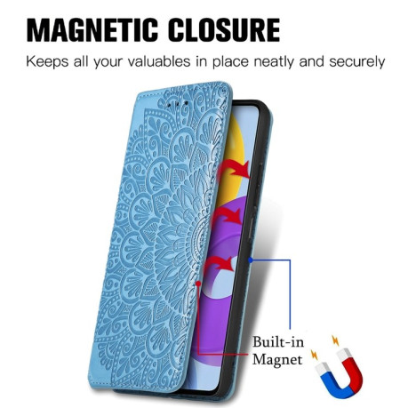 Чехол-книжка Blooming Mandala для Samsung Galaxy M52 5G - синий