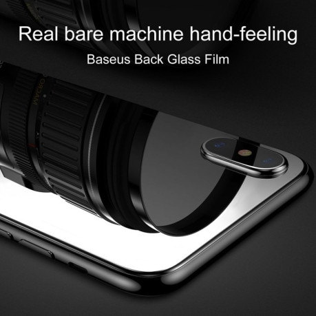 3D захисне скло на задню панель Baseus для iPhone X/Xs 9H Hardness 3D Silk-screen Anti-scratch чорне