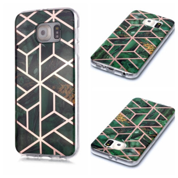 Чехол Plating Marble Pattern для Samsung Galaxy S6 - зеленый