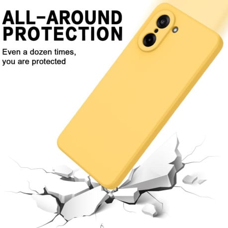 Силиконовый чехол Solid Color Liquid Silicone на OnePlus Nord CE5/Ace 5 Racing - желтый