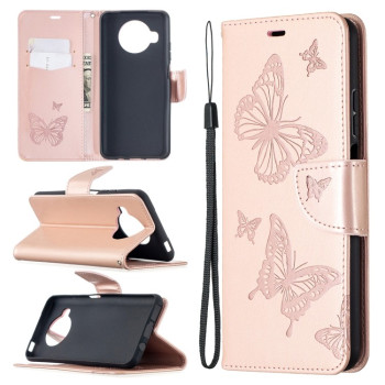 Чохол-книжка Butterflies Pattern на Xiaomi Mi 10T Lite - рожеве золото