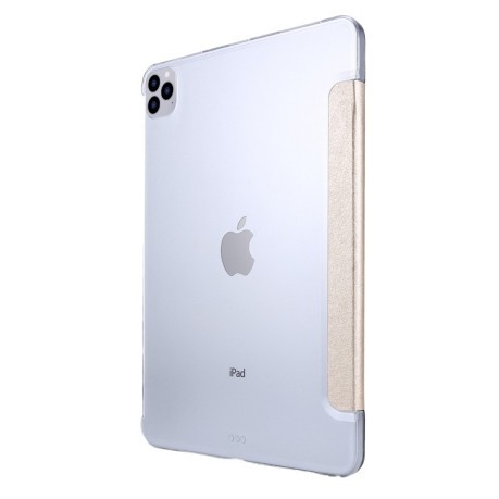 Чехол-книжка Silk Texture Three-fold на iPad Pro 12.9 (2021/2020) - золотой