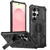 Противоударный чехол Hidden Metal Holder Magnetic Shockproof с металлическим держателем на Samsung Galaxy S26 Ultra 5G — черный