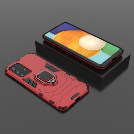 Противоударный чехол HMC Magnetic Ring Holder для Samsung Galaxy A73 5G - красный