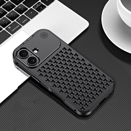 Чохол протиударний R-JUST RJ58 Aromatherapy Metal Cooling для iPhone 16 Plus - чорний