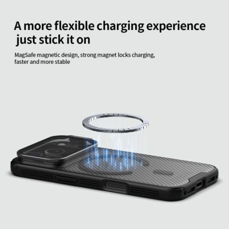 Чохол NILLKIN CamShield Prop Transparent Mirror Cover MagSafe Magnetic Translucent на iPhone 17 Pro - чорний
