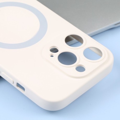 Протиударний чохол Liquid Silicone Full (Magsafe) для iPhone 15 Pro Max - білий