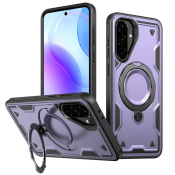 Противоударный чехол MagSafe Holder Armor PC Hybrid для Samsung Galaxy A56 5G - фиолетовый