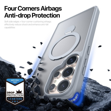 Чехол DUX DUCIS Yind Series MagSafe TPU Hybrid PC на Samsung Galaxy S25 Ultra 5G - серый
