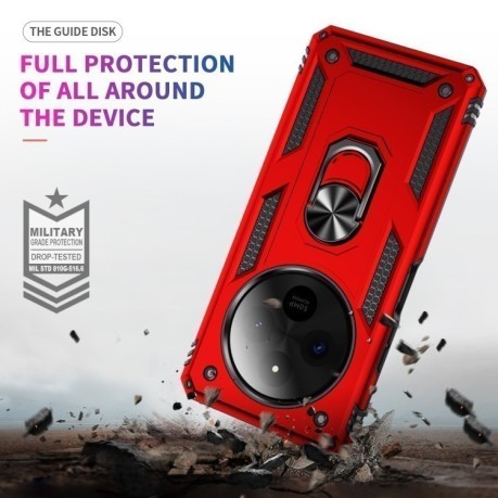 Противоударный чехол HMC 360 Degree Rotating Holder на Xiaomi Redmi 14C 4G/Poco C75/Redmi A4 5G - красный