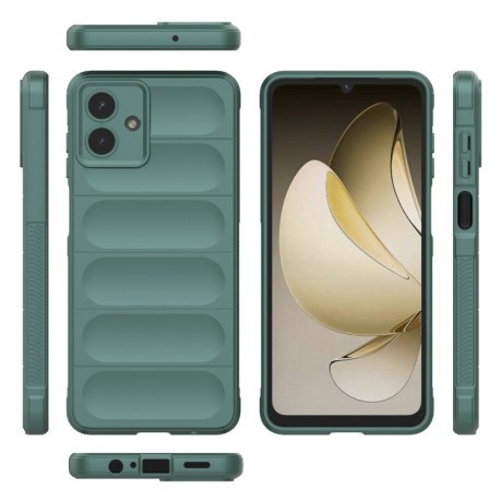 Силиконовый чехол Magic Flannel для Samsung Galaxy A07 4G - зеленый