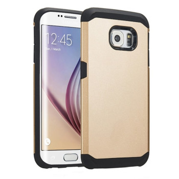 Противоударный чехол Colorful Hybrid для Samsung Galaxy S6 Edge - золотой