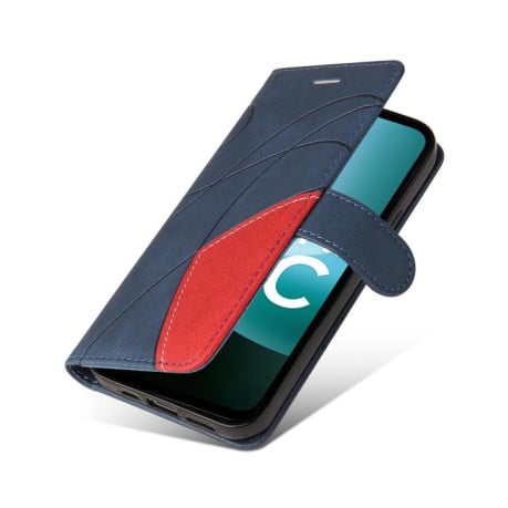 Чохол-книжка CaseNeo Splicing Dual Magnetic Buckle Leather на Xiaomi Redmi 15C 4G EU / 15C 5G 173.1mm - синій