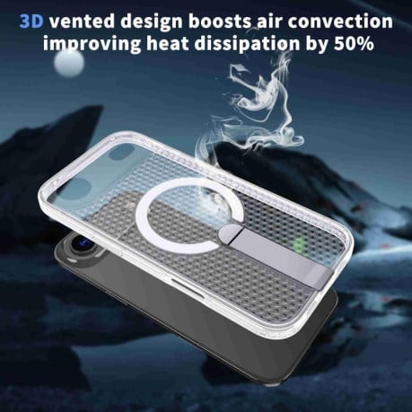 Чехол kalebol Honeycomb Cooling с MagSafe и подставкой на iPhone Air - прозрачный