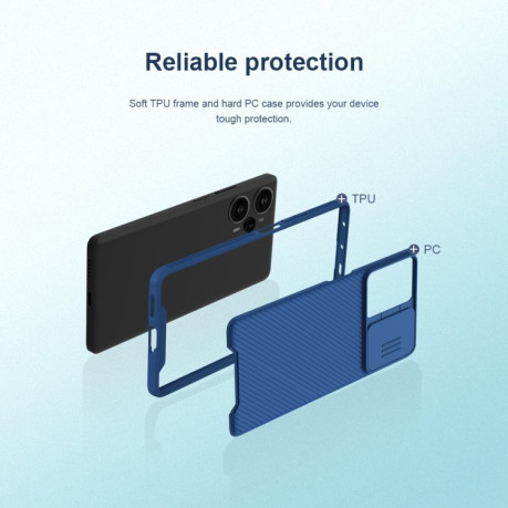 Противоударный чехол NILLKIN Black Mirror Series на Xiaomi Redmi Note 12 Turbo / Poco F5 - черный