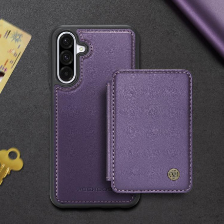 Чехол JEEHOOD J05 Business Magnetic Style RFID Leather для Samsung Galaxy A36 - фиолетовый
