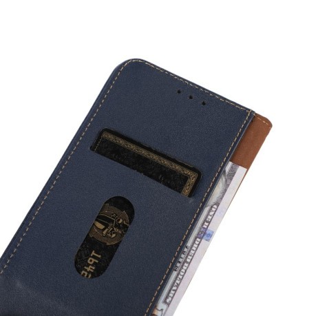 Кожаный чехол-книжка KHAZNEH Nappa Top Layer на Samsung Galaxy A55 5G - синий