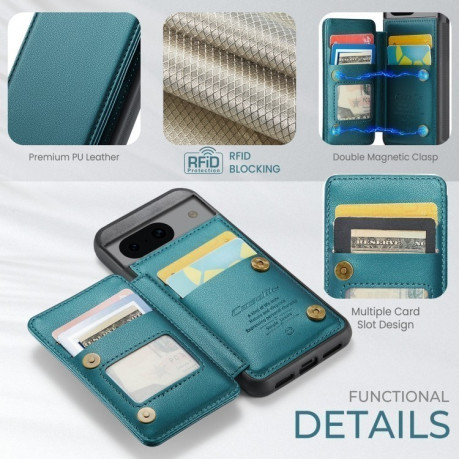 Чехол CaseMe C22 Card Slots Holder RFID Anti-theft для Google Pixel 8a - синий