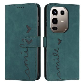 Чехол-книжка в стиле Retro мягкое покрытие Skin Feel серия Amile на Infinix Note 50 4G / 50 Pro 4G - зеленый