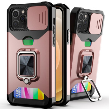 Противоударный чехол Sliding Camera Design для iPhone 11 - розовое золото