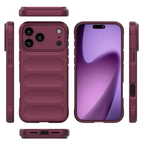Силіконовий чохол Magic Flannel на iPhone 17 Pro Max – винно-червоний