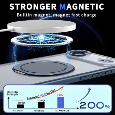 Чохол Kalebol з підставкою 360 та MagSafe на iPhone Air - синій