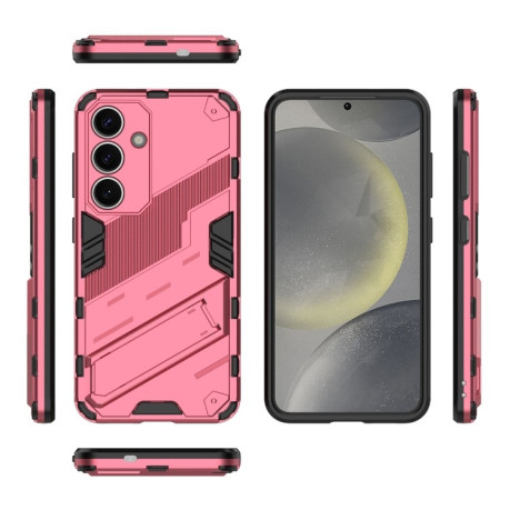 Противоударный чехол Punk Armor для Samsung Galaxy S25 5G - светло-красный