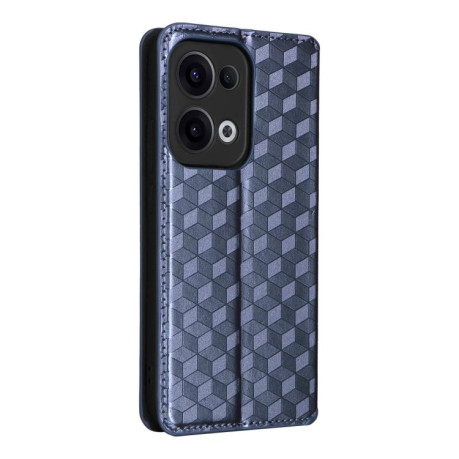 Чохол-книжка Cubic Grid Flip Leather для OPPO Reno13 5G - синій