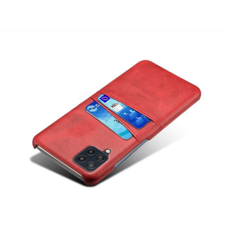 Противоударный чехол Calf Texture with Card Slots для Samsung Galaxy M32/A22 4G - красный
