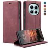 Чехол-книжка CaseMe-013 многофункциональный с кармашком на карт на Xiaomi Redmi Note 15 4G / 5G /Poco M8  — красный